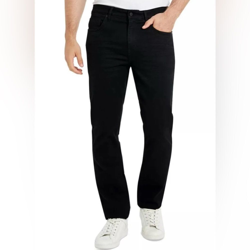 Kenneth Cole Straight Fit Stretch Denim Black Jeans